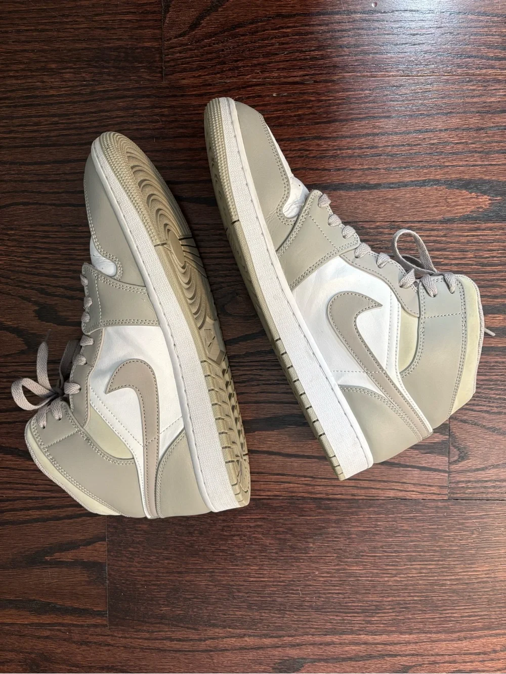 Jordan Air Jordan 1 Mid Sneakers US 12 College Grey Light Bone White